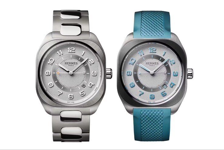 O modelo Hermes H08 Saint-Cyr e cinza claro apresenta resistência à água de 100 m (10 bar) (Fonte da imagem: Hermes)