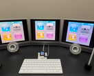 Uma imagem da configuração completa do iPod Nano/3 monitores.
