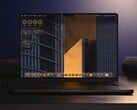 Interface personalizada da área de trabalho do macOS mostrando elementos de design Liquid Glass, Dock atualizado e widgets redesenhados. (Fonte da imagem: Apple)
