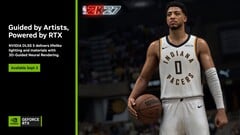 Um slide anunciando a tecnologia DLSS 5 da Nvidia com o NBA 2K27 em destaque