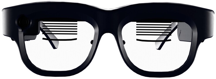 O Luna Glass usa guias de onda para projetar uma imagem de câmera aprimorada na frente dos olhos do usuário.