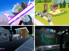 Em sentido horário, a partir do canto superior esquerdo - Dragon Ball Gekishin Squadra, Transit King Tycoon, Stanley Says e cLocked In. Na foto, capturas de tela dos jogos mencionados acima. (Fonte da imagem: Steam - Editado)