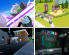 Em sentido horário, a partir do canto superior esquerdo - Dragon Ball Gekishin Squadra, Transit King Tycoon, Stanley Says e cLocked In. Na foto, capturas de tela dos jogos mencionados acima. (Fonte da imagem: Steam - Editado)