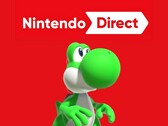 Yoshi na foto abaixo do logotipo do Nintendo Direct (Fonte da imagem: Nintendo of America com edições)