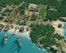 Uma imagem que mostra uma cidade na República dos Piratas.