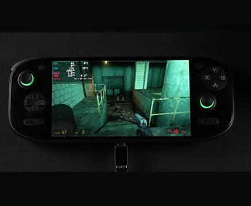 O Half-Life 2 atinge 124 FPS no Portal Ayn Odin 2 via Proton 11 ARM64, executado com um teclado e mouse externos.