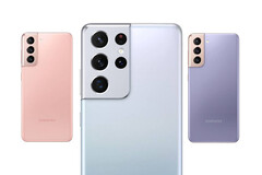 Espera-se que a série Galaxy S22 chegue como três dispositivos como seus antecessores, fotografados. (Fonte da imagem: Samsung)