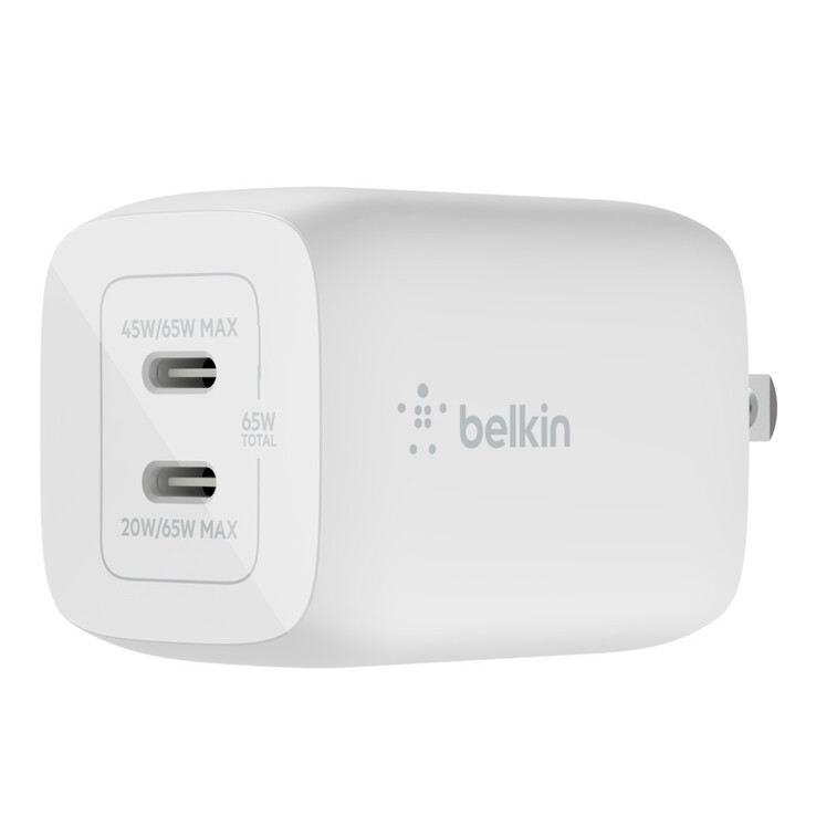 O Belkin BOOSTCHARGE PRO Carregador de parede duplo USB-C GaN 65 W. (Fonte de imagem: Belkin)