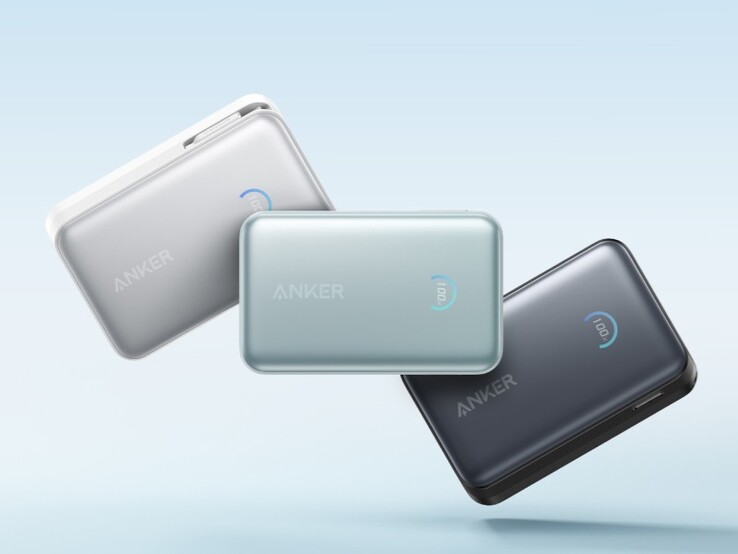 As três cores do Anker Nano Power Bank (10K, 45W, cabo USB-C retrátil embutido). (Fonte da imagem: Anker)