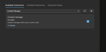 Uma captura de tela do menu Extensões disponíveis para o ComfyUI no Stability Matrix. (Fonte da imagem: Captura de tela do Windows)