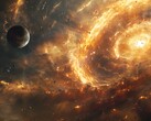 Uma imagem mostrando um planeta próximo a um buraco negro. (Fonte da imagem: Kyraxys - Pixabay)