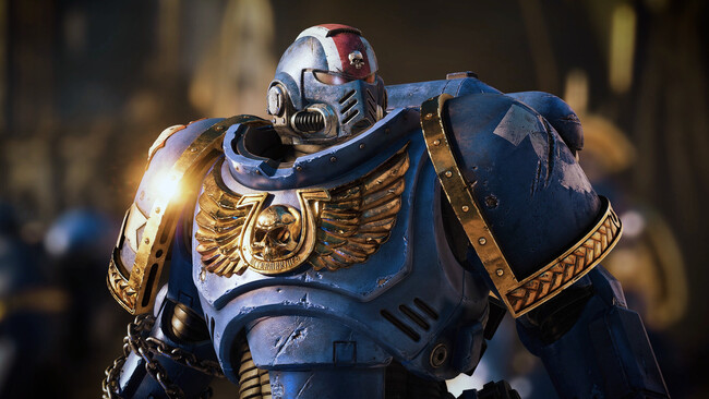 Uma captura de tela do jogo Warhammer 40,000: Space Marine 2 que mostra a armadura do Space Marine. (Fonte da imagem: Steam)