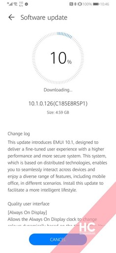 EMUI 10.1 para a série P30 no Norte de África/Médio Oriente.