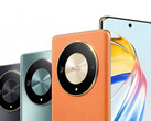 O Honor X9b estará disponível nas cores Sunrise Orange, Midnight Black e Emerald Green. (Fonte da imagem: Honor)