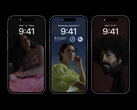 O iPhone 14 Pro e Pro Max mostram atualmente uma imagem de fundo escurecida em modo de espera com o AOD rodando. (Fonte da imagem: Apple)