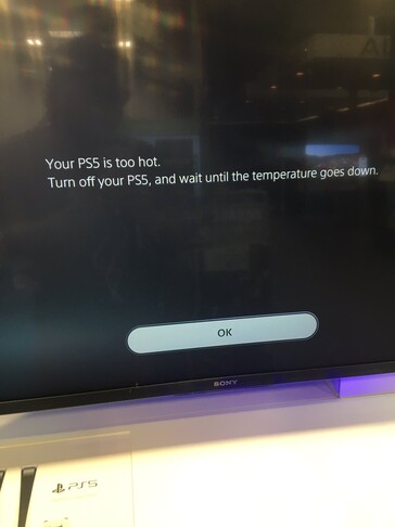 Mensagem de aviso de superaquecimento PS5. (Fonte da imagem: NeoGAF - Gabbar Singh)