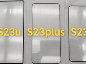 O Galaxy S23, Galaxy S23 Plus e o Galaxy S23 Ultra, da direita para a esquerda. (Fonte da imagem: @UniverseIce)