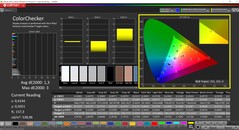 CalMAN ColorChecker (perfil: sRGB, espaço de cor de destino: sRGB)