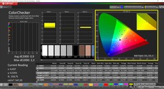 CalMAN ColorChecker (perfil: Vivid, espaço de cor alvo: P3)