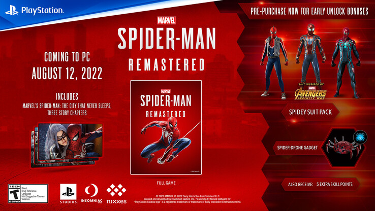 Bônus de pré-encomenda do Spider-Man PC da Marvel (imagem via Sony)