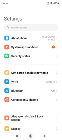 Software do Xiaomi Redmi Note 12S