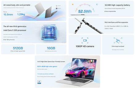 A configuração do Vivobook 16SE com a tela básica