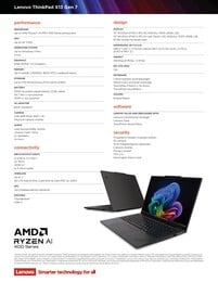Especificações Lenovo ThinkPad X13 G7 AMD.