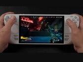 Jogabilidade de Borderlands 4 rodando no Steam Deck, mostrando baixas taxas de quadros na tela enquanto é jogado no computador de mão (Fonte da imagem: ETA PRIME via YouTube)