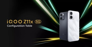 O iQoo Z11x nas cores prata e preto