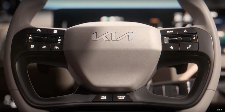 Os botões táteis no volante são um esquema de controle ideal para minimizar as distrações. (Fonte da imagem: Kia Worldwide)