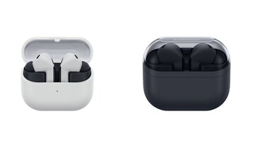 A caixa do Galaxy Buds 3 FE tem uma bateria com capacidade de 900 mAh, quase o dobro da do Galaxy Buds 3. (Fonte da imagem: Samsung)