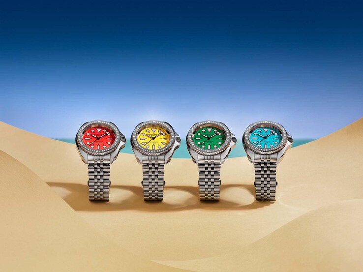 A Jacques Bianchi JB200 Aquastrike vem nas cores azul cerúleo, amarelo orpiment, laranja coral e verde puro (Fonte da imagem: Jacques Bianchi)