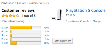 Apenas 4 estrelas para o PS5. (Fonte de imagem: Amazon UK)