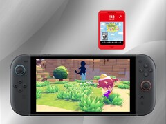 Pokémon Pokopia Game-Key Card mostrado acima do console (Fonte da imagem: Nintendo of America YouTube com edições)