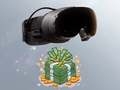 A Valve Steam Frame é mostrada acima de uma pilha de dinheiro