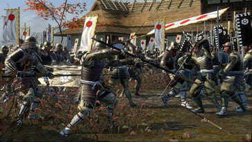 Uma imagem que mostra samurais em Total War: Shogun 2.