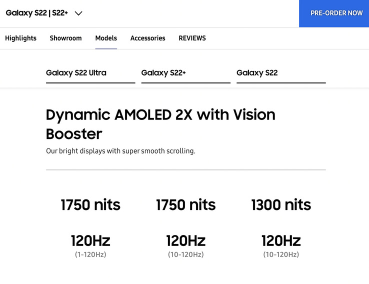 Mas, ele ainda anuncia o par como suportando taxas de atualização de 10-120 Hz. (Fonte de imagem: Samsung)