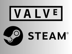 Logotipos da Valve e do Steam (Fonte da imagem: Valve Corporation, domínio público, via Wikimedia Commons, DemonDays64, modificação do arquivo da Valve Corporation, domínio público, via Wikimedia Commons)