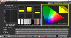 CalMAN ColorChecker (perfil: Padrão, espaço de cor alvo: P3)