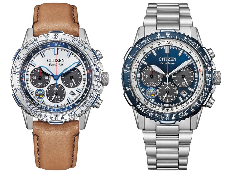 Os relógios Citizen Promaster Blue Impulse Limited Edition CA4661-09A (esquerda) e CA4665-59L (direita). (Fonte da imagem: Citizen)