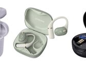 Os fones de ouvido da JVC Kenwood: o modelo econômico HA-A4T, o modelo de gama média HA-NP80T e o modelo premium HA-FW5000T (da esquerda para a direita).