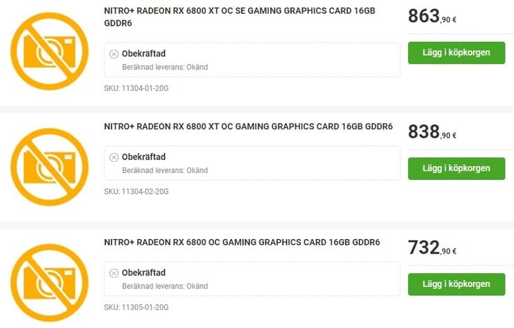 Multitronic Sapphire Radeon RX 6800 e 6800 XT listadas a partir de 15 de novembro (Fonte: Própria)