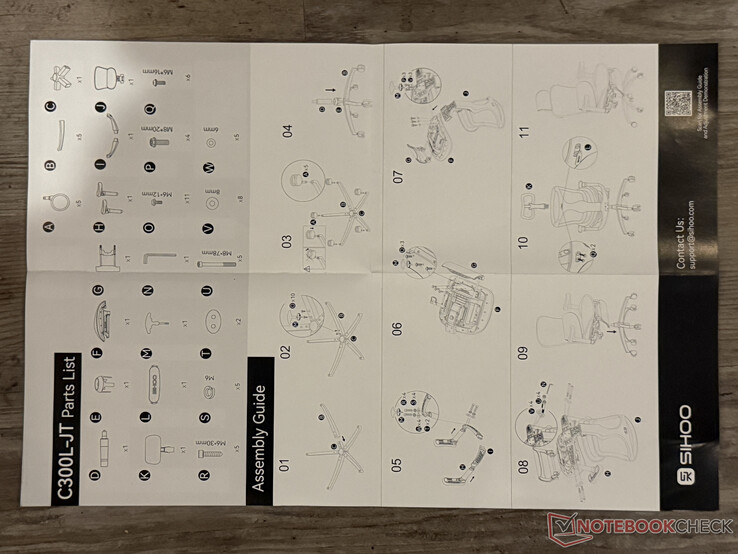 Instruções de montagem para a Sihoo Doro C300