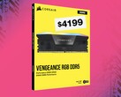 Caixa de memória Corsair Vengeance DDR5 mostrada com preço de US$ 4199