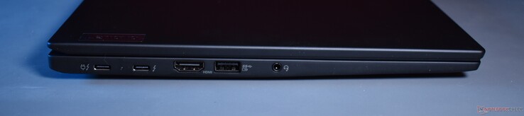 esquerda: 2x Thunderbolt 4, HDMI, USB A 3.2 Gen 1, áudio de 3,5 mm