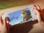 O Kenji-NX v2.1.0 já está disponível para download. Foto: imagem editada mostrando o Konkr Pocket Fit executando um jogo do Nintendo Switch.  
