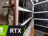 Centenas de laptops para jogos Hasee com Nvidia GeForce As GPUs RTX série 30 têm sido usadas em fazendas de mineração. (Fonte da imagem: Godfish BTCer/Nvidia - editado)