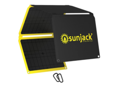 O painel solar SunJack 60 W tem portas USB-C e USB-A para carregamento direto. (Fonte de imagem: SunJack)