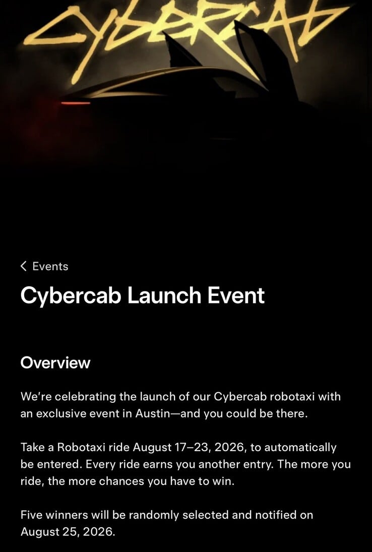 Teaser do evento de lançamento do Cybercab
