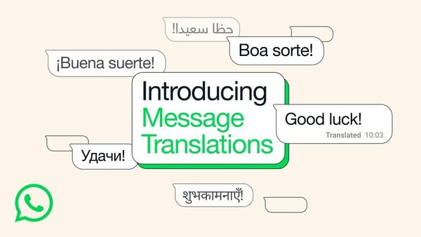 O WhatsApp diz que a tradução acontece no dispositivo para manter a privacidade. (Fonte da imagem: WhatsApp)